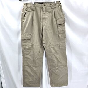 5.11 Tactical Men's‎ 74291 Ripstop Cargo Pants Tan Beige Size 34x30 100% Cotton.